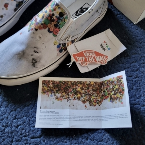 Vans MOCA Classic Slip On Breanna Young Nimbus Clouds buttons 102024 - Picture 8 of 8